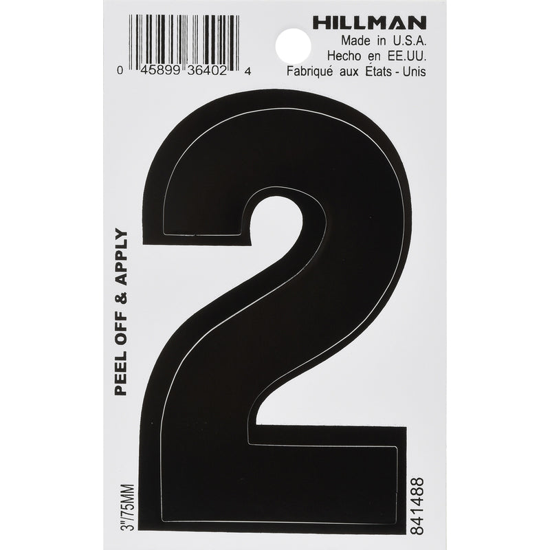 3" BLK #2 VINYL ADHV 1PC - Pack of 6