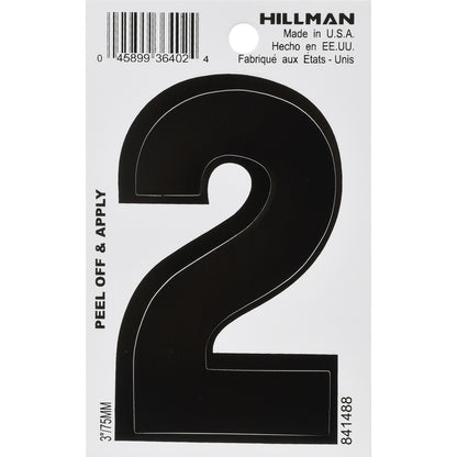 3" BLK #2 VINYL ADHV 1PC - Pack of 6