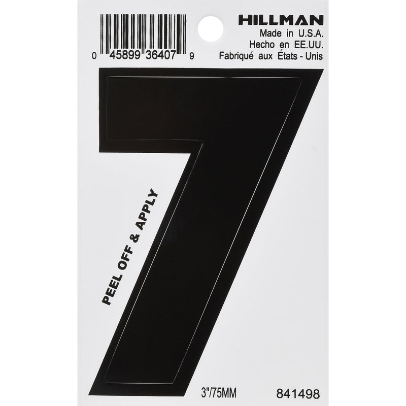 3" BLK #7 VINYL ADHV 1PC - Pack of 6