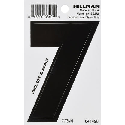 3" BLK #7 VINYL ADHV 1PC - Pack of 6