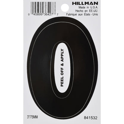 3" BLK O VINYL ADHV 1PC - Pack of 6