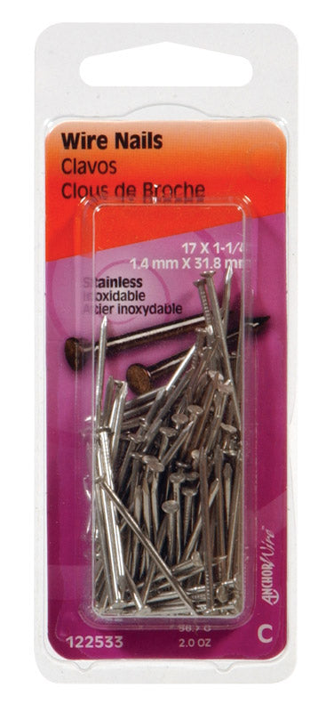 NAIL 1-1/4"X17 STAINLESS - Pack of 6