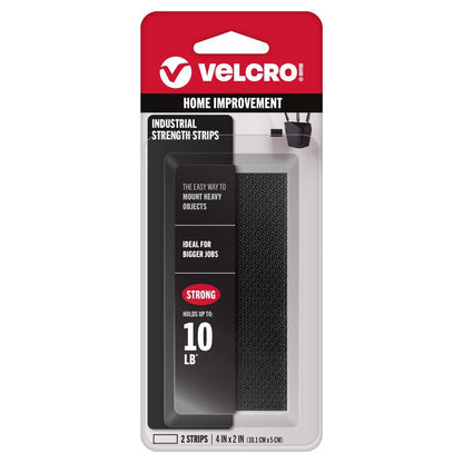 VELCRO 2"X4"IND STR BLK - Pack of 6