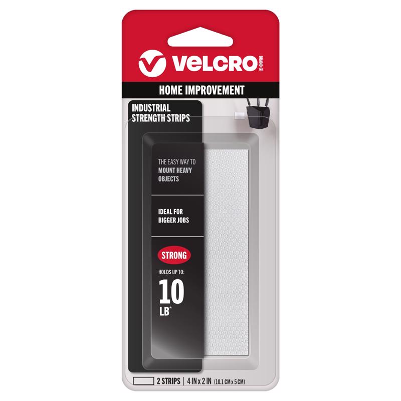 VELCRO 2"X4"IND STR WHT - Pack of 6