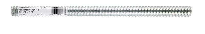 Steel rod threads 3/4-10x12 inches by Emery Jensen, set of three, showing threaded steel rods with a smooth finish.