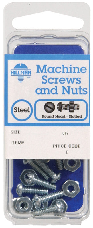Steel machine screws, 8-32x1-1/4 inch, Emery Jensen brand, pack of 10, with Phillips drive and durable steel construction.