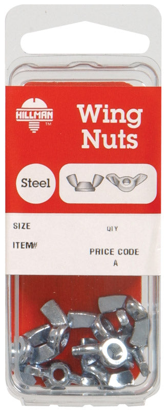 Steel wing nut from Emery Jensen, 1/4 inch size, pack of 10, showing the threaded winged design for easy tightening.