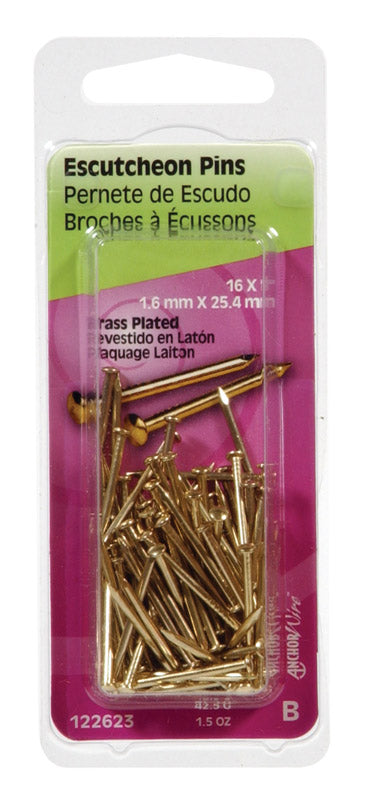ESCUTCHEON PIN1"X16PLTD - Pack of 6