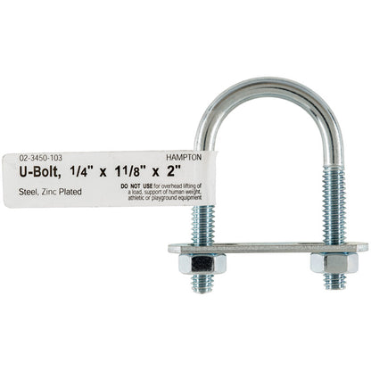BOLT U 1/4"X1-1/8"X2" - Pack of 10