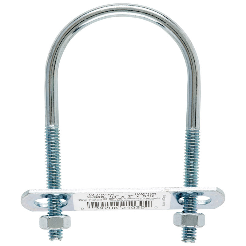 BOLT U 1/4"X2"X3-1/2" - Pack of 10