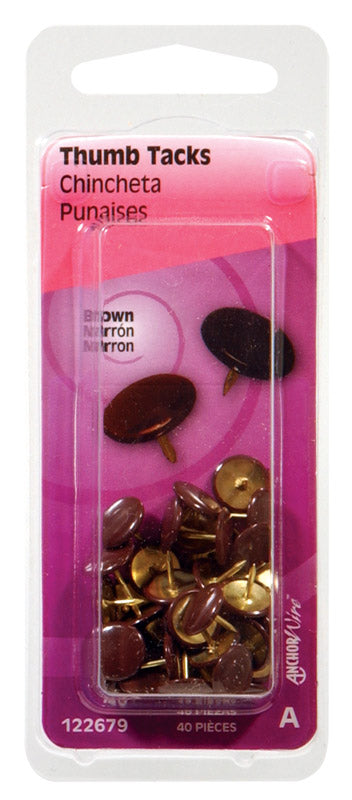 TACKS BRWN 5/16X3/8"40PK - Pack of 6