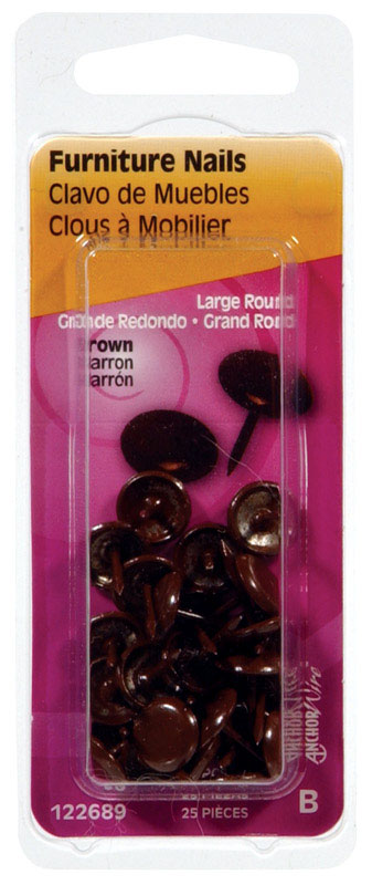 NAIL FURN 1/2" BRWN 25PC - Pack of 6