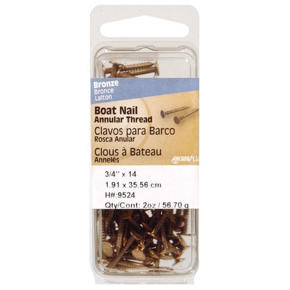 BOAT NAIL 1X14 BRZ 2OZ - Pack of 6