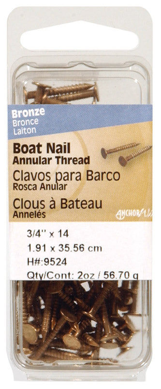 BOAT NAIL 1.5X12 BRZ 2OZ - Pack of 6