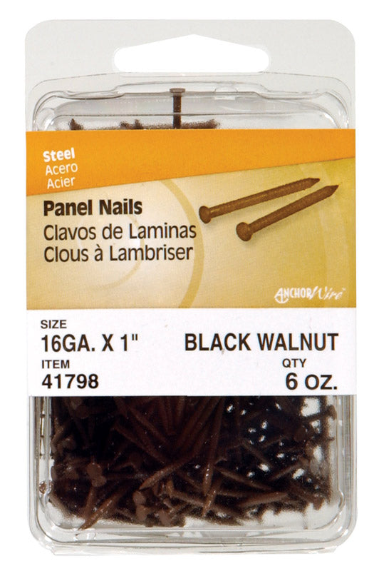 PANEL NAIL1"BLK WLNT 6OZ - Pack of 5