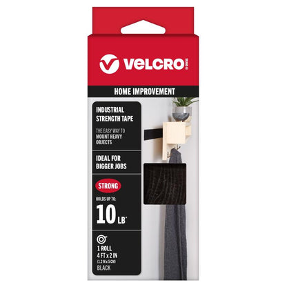 VELCRO 2"X4' INDUSTL BLK - Pack of 2