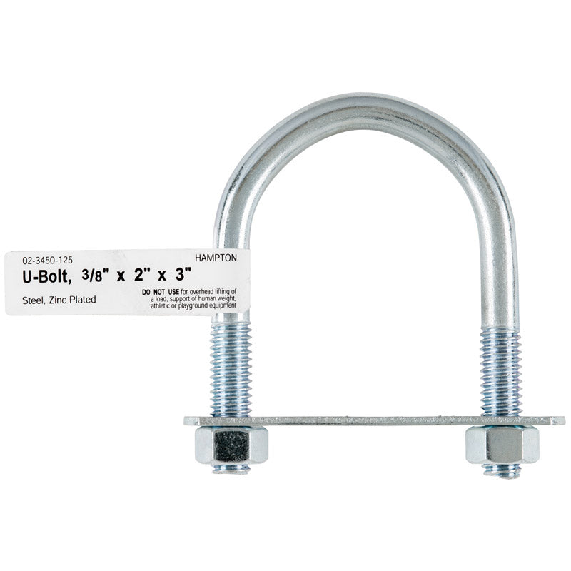 BOLT U 3/8"X2"X3" - Pack of 10