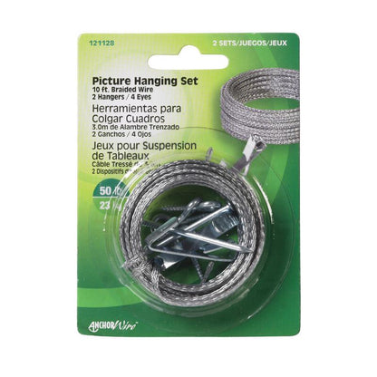 PICTURE HANGER SET 50# - Pack of 10