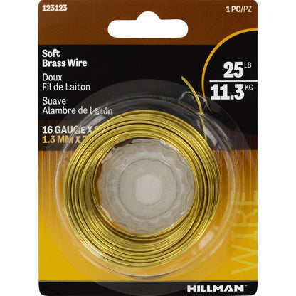 BRASS WIRE 16GA 25FT - Pack of 10