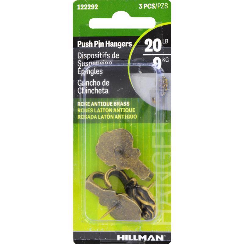 PUSH PIN ROSE ANT BRS - Pack of 10