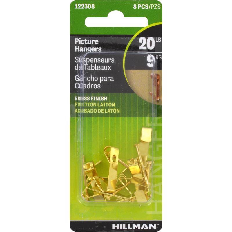 Set of 10 Emery Jensen picture hangers with mirror clips, designed for secure wall mounting of pictures and mirrors.