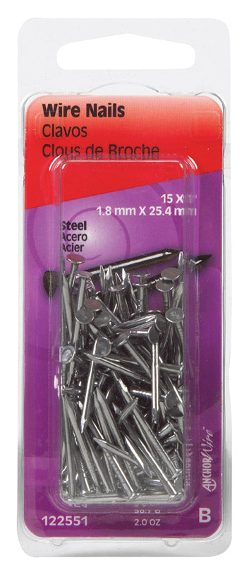 NAIL 1X15 STEEL CD2OZ - Pack of 6