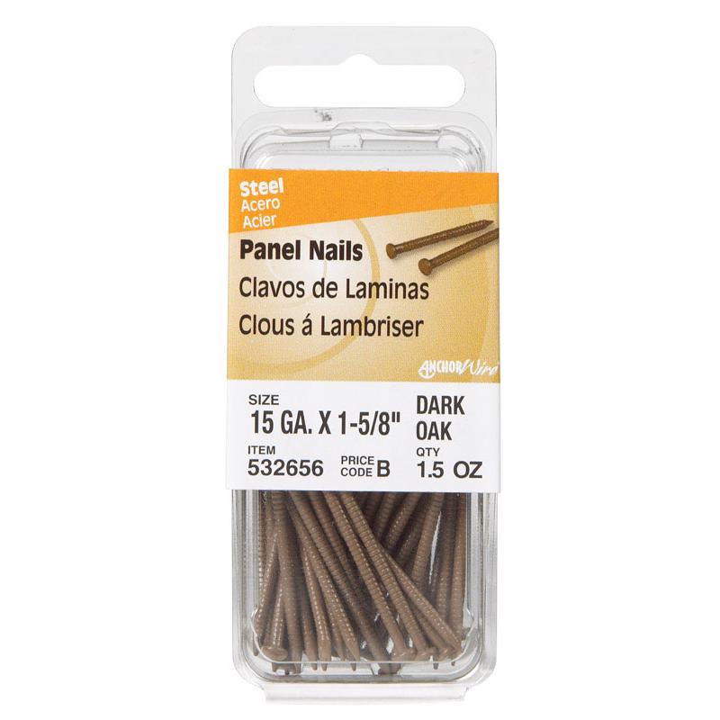 Emery Jensen Panel Nail 1-5/8 inch pack of 6, wire brad nails for woodworking and trim installation.