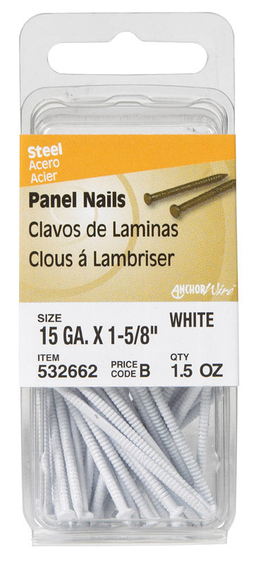 PANEL NAIL 1-5/8 WHT 1.5 - Pack of 6