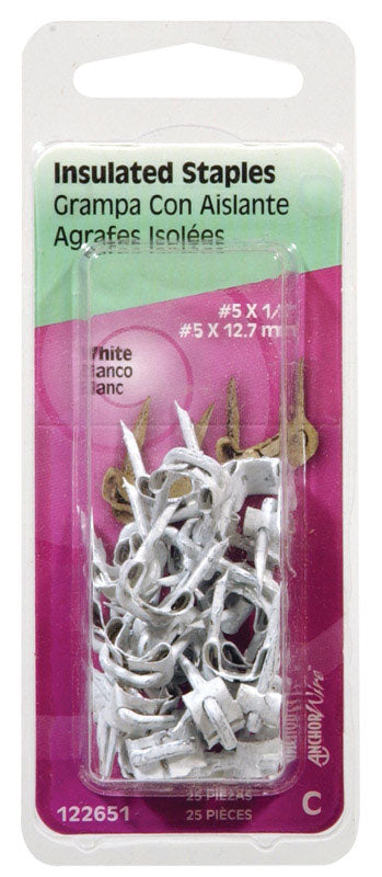 Pack of six Emery Jensen insulated staples, size #5, CD25, suitable for heavy-duty stapling tasks.
