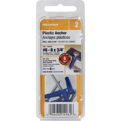ANCHOR 6-8 W/zn SCRW CD6 - Pack of 10