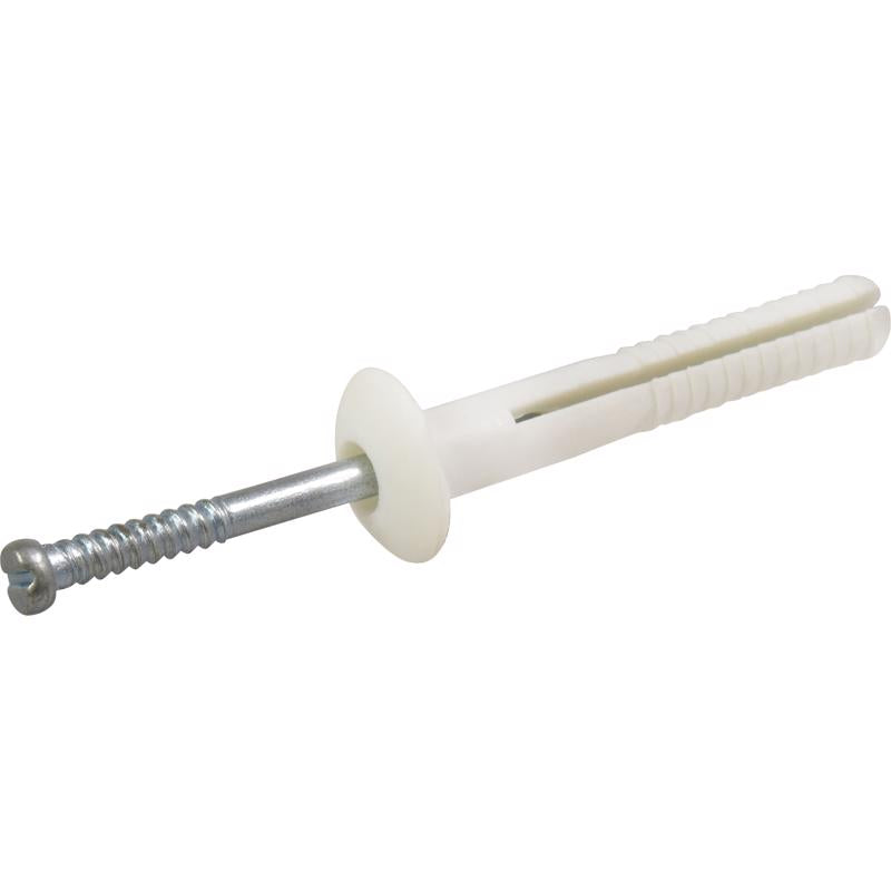 Emery Jensen hollow wall anchors 1/4x1.5 inch nylon, pack of 6, shown in the image for securing drywall and light fixtures.