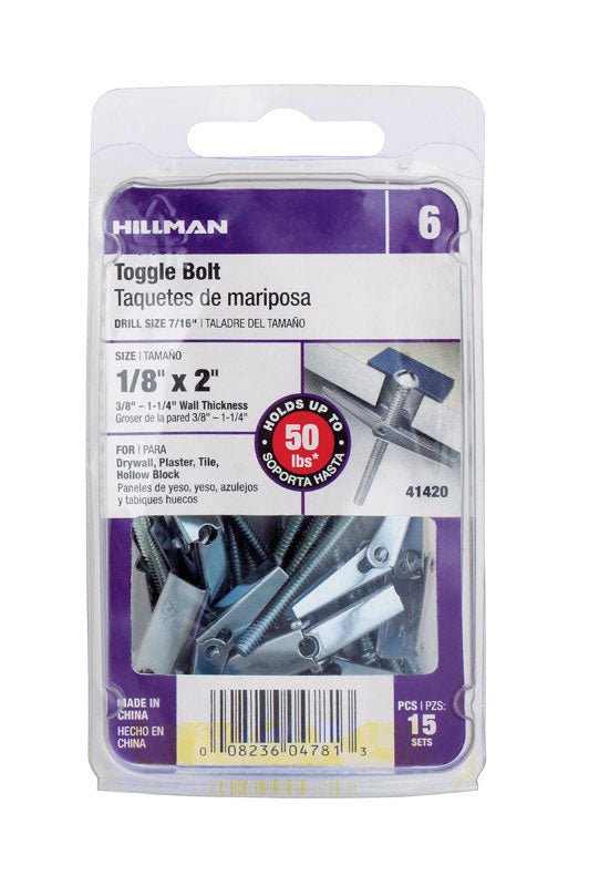 TOGGLE BOLT 1/8X2 CD15 - Pack of 5