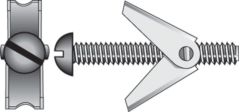 Emery Jensen hollow wall toggle bolt RH 1/4x3 inch pack of 5 for secure fastening in drywall or hollow walls.