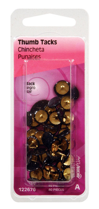 THUMB TACK BLACK CD40 - Pack of 6
