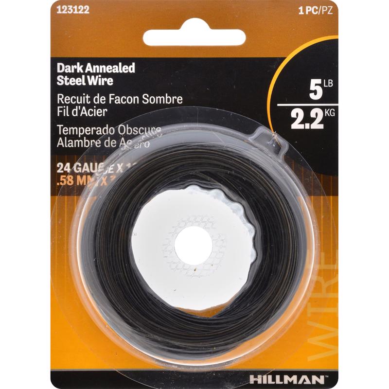 Steel alloy wire in 24 gauge, Emery Jensen brand, used for stove pipe, weaving, or mechanical projects, in a pack of 10.