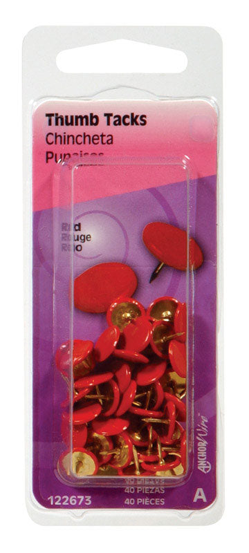 TACKS RED 5/16X3/8" PK40 - Pack of 6