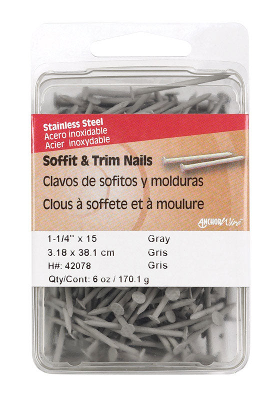 STEEL NAIL1.25X15GRAY6OZ - Pack of 5