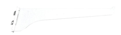 Set of 10 white 10-inch shelf brackets by Emery Jensen, showing sturdy metal standards and brackets for supporting shelves.