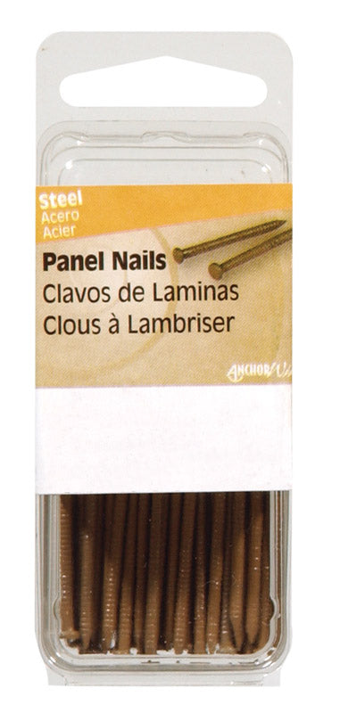 Emery Jensen nail panel 1-5/8 inch chry with six wire brads, showcasing the nail and escutcheon in a close-up view.