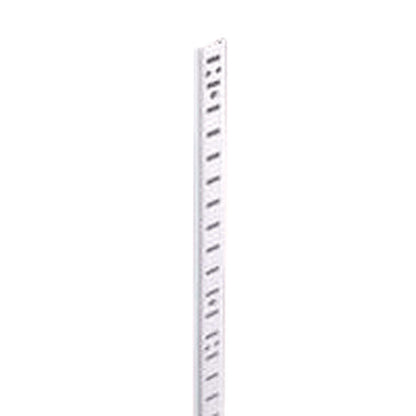 Set of 20 Emery Jensen zinc pilaster shelf standards and brackets, 24-inch length, for supporting shelves in interior spaces.