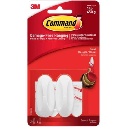 HOOK COMAND SM WHT - Pack of 6