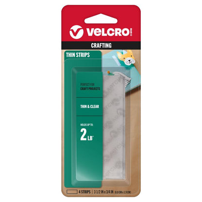 VELCRO STRIPS 3.5"clear - Pack of 6