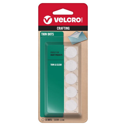 VELCRO COINS 5/8" CLEAR - Pack of 6