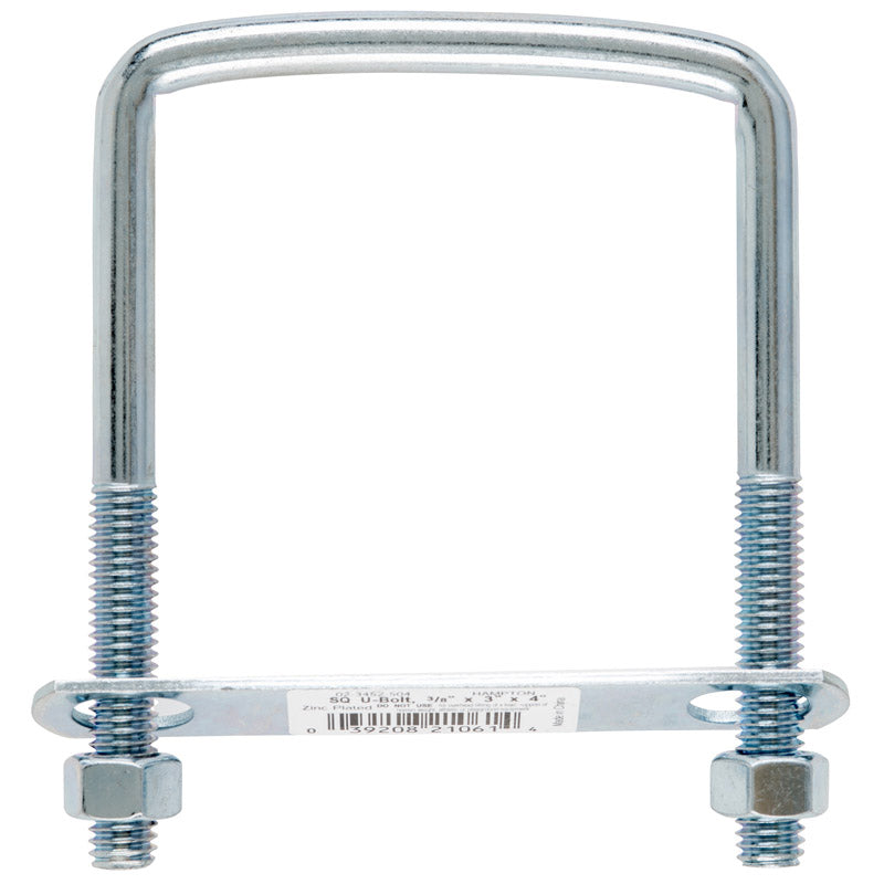 BOLT U SQ 3/8"X3"X4" - Pack of 10