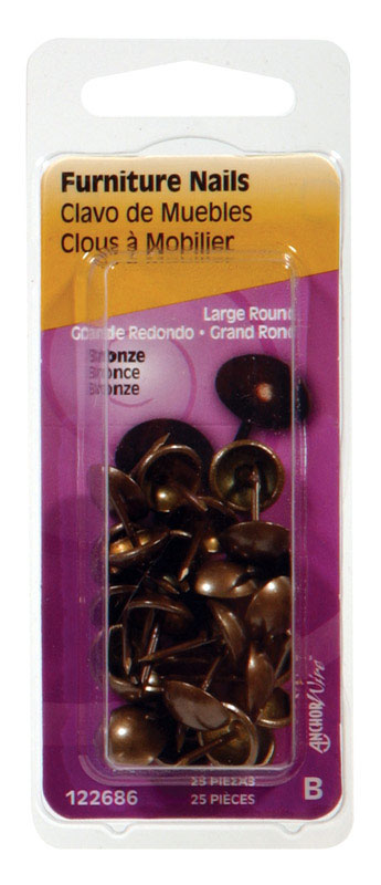 FURNITUR NAIL L RND BRNZ - Pack of 6