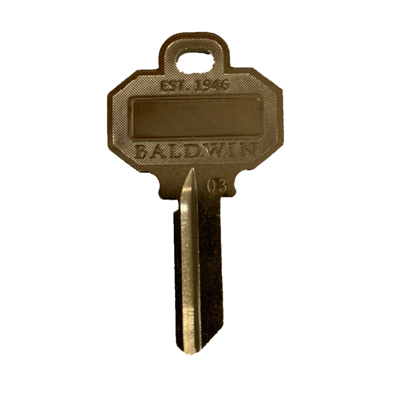Emery Jensen 5-pin C-keyway cylinder key blank pack of 50, showing the key blank with cut patterns and brand markings.