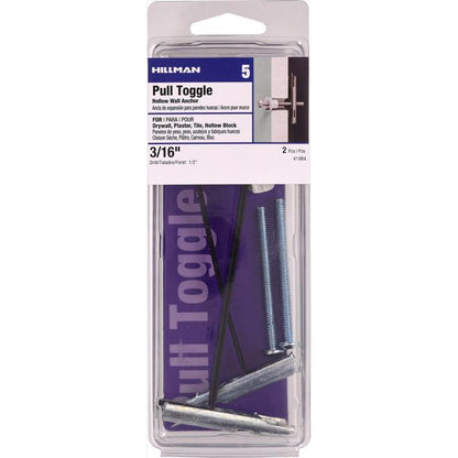 Emery Jensen hollow wall strap toggle XL 3/16 inch pack of 3 for secure mounting in drywall or hollow walls.