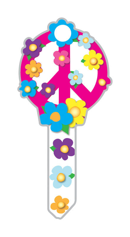Set of 5 KEYBLNK KW1/11 Peace Sign cylinder-painted sports T-shirts by Emery Jensen, displayed on a flat surface.