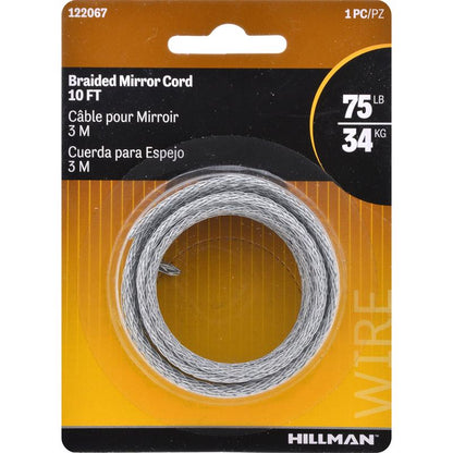 MIRROR HANG CORD 10'ZINC - Pack of 10