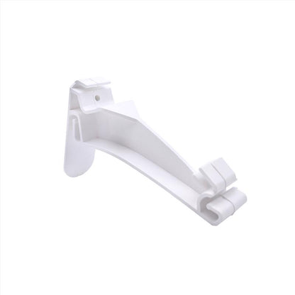 Emery Jensen vinyl gutter downspout with hidden hook in white, pack of 75, showing the smooth surface and installation detail.
